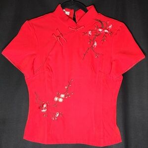 Red Cheongsam Top